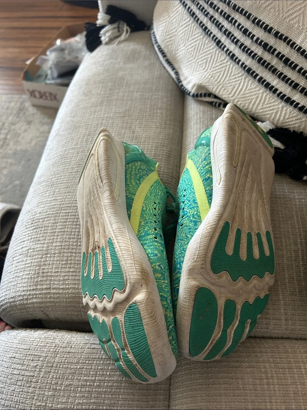 Under Armour Green Patterned Athletic Shoes